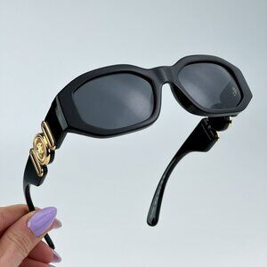 Versace KIDS VK4429U GB1/87 BRAND NEW Sunglasses Black Grey Gold Rectangle Kids